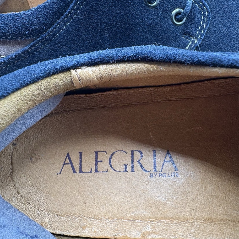 ALEGRIA Am-Ale 613 Shoe Men's Size 41 US 8 Dark Blue Suede Lace Up Comfort - Picture 4 of 9